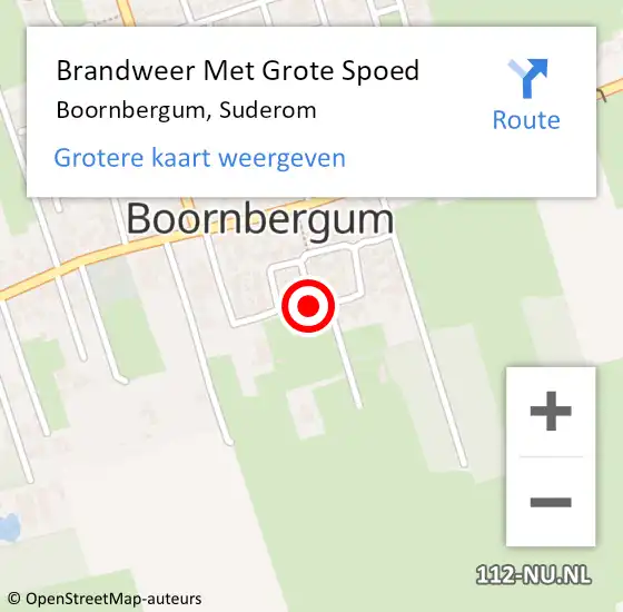 Locatie op kaart van de 112 melding: Brandweer Met Grote Spoed Naar Boornbergum, Suderom op 19 april 2021 17:28