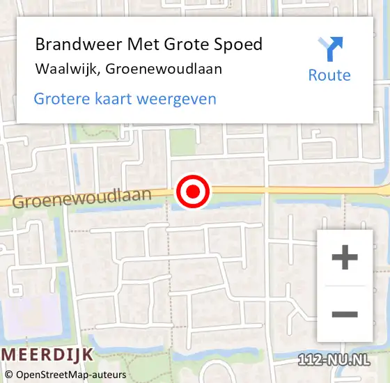 Locatie op kaart van de 112 melding: Brandweer Met Grote Spoed Naar Waalwijk, Groenewoudlaan op 19 april 2021 18:57