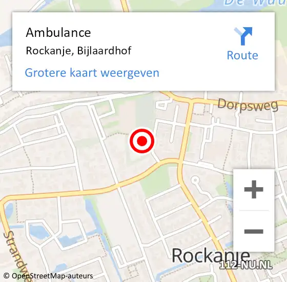 Locatie op kaart van de 112 melding: Ambulance Rockanje, Bijlaardhof op 19 april 2021 21:18