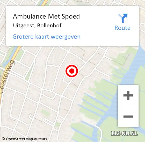 Locatie op kaart van de 112 melding: Ambulance Met Spoed Naar Uitgeest, Bollenhof op 20 april 2021 02:07