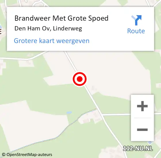 Locatie op kaart van de 112 melding: Brandweer Met Grote Spoed Naar Den Ham Ov, Linderweg op 20 april 2021 03:17