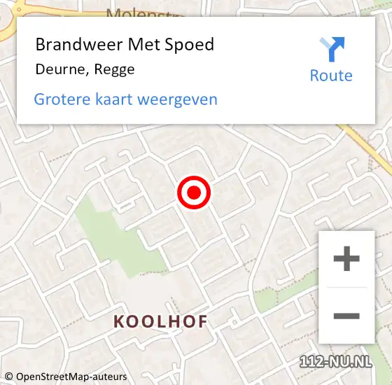 Locatie op kaart van de 112 melding: Brandweer Met Spoed Naar Deurne, Regge op 20 april 2021 03:55