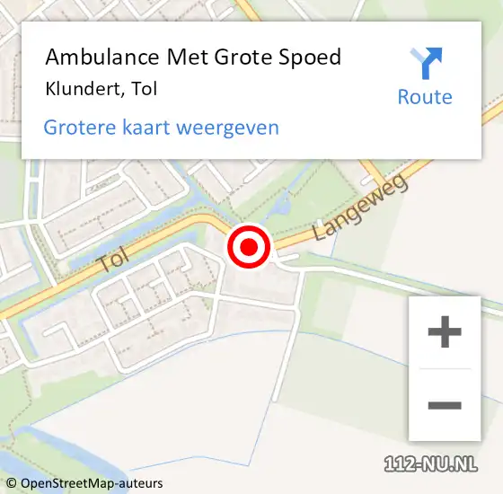 Locatie op kaart van de 112 melding: Ambulance Met Grote Spoed Naar Klundert, Tol op 20 april 2021 07:30