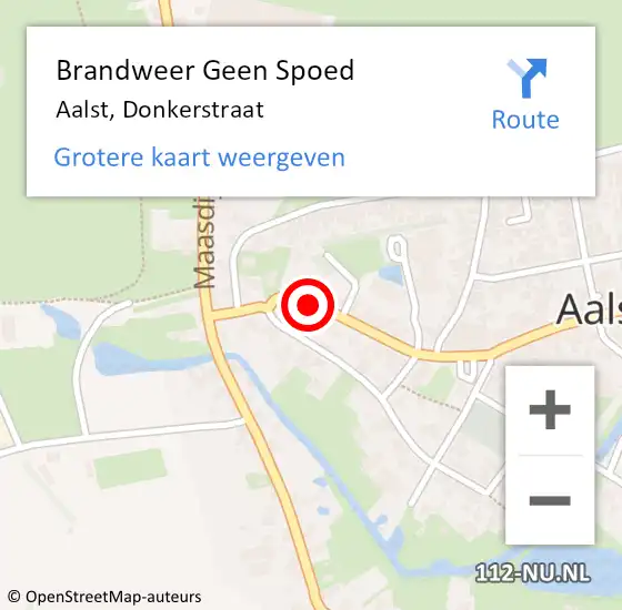 Locatie op kaart van de 112 melding: Brandweer Geen Spoed Naar Aalst, Donkerstraat op 20 april 2021 07:40