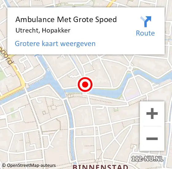 Locatie op kaart van de 112 melding: Ambulance Met Grote Spoed Naar Utrecht, Hopakker op 20 april 2021 08:01