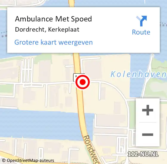 Locatie op kaart van de 112 melding: Ambulance Met Spoed Naar Dordrecht, Kerkeplaat op 20 april 2021 14:33