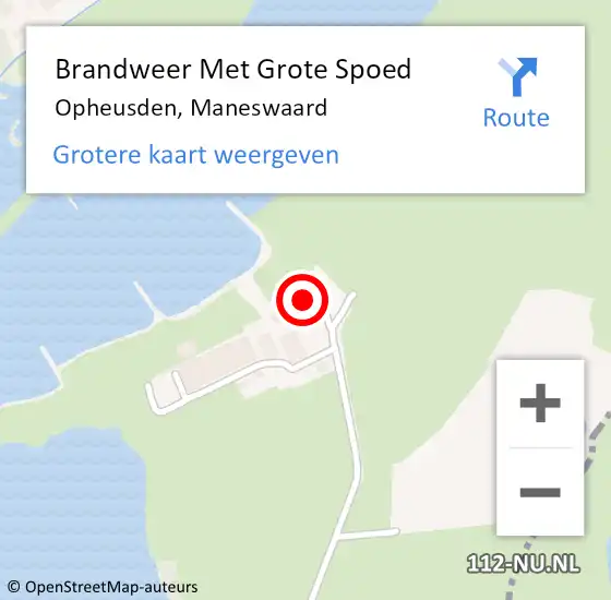 Locatie op kaart van de 112 melding: Brandweer Met Grote Spoed Naar Opheusden, Maneswaard op 8 juni 2014 12:26