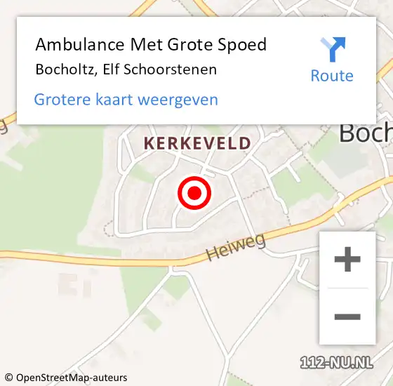 Locatie op kaart van de 112 melding: Ambulance Met Grote Spoed Naar Bocholtz, Elf Schoorstenen op 8 juni 2014 12:31