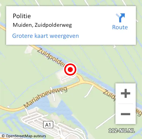 Locatie op kaart van de 112 melding: Politie Muiden, Zuidpolderweg op 20 april 2021 15:19