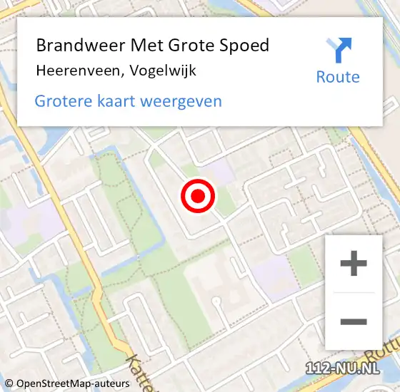 Locatie op kaart van de 112 melding: Brandweer Met Grote Spoed Naar Heerenveen, Vogelwijk op 20 april 2021 15:42