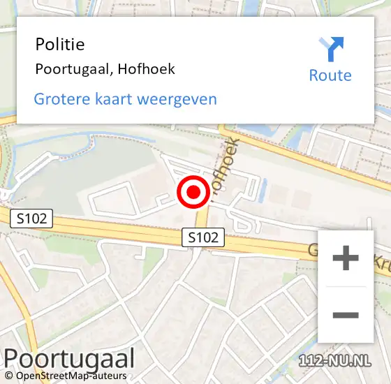 Locatie op kaart van de 112 melding: Politie Poortugaal, Hofhoek op 20 april 2021 16:49