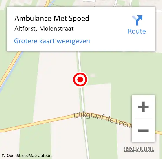 Locatie op kaart van de 112 melding: Ambulance Met Spoed Naar Altforst, Molenstraat op 8 juni 2014 12:53