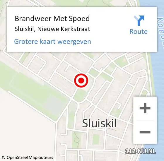 Locatie op kaart van de 112 melding: Brandweer Met Spoed Naar Sluiskil, Nieuwe Kerkstraat op 20 april 2021 22:41