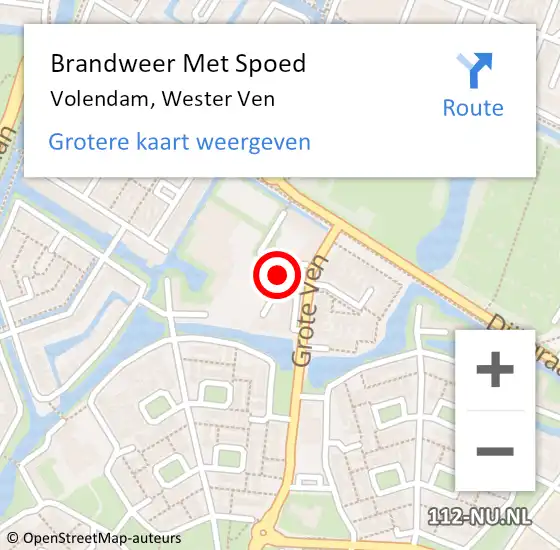 Locatie op kaart van de 112 melding: Brandweer Met Spoed Naar Volendam, Wester Ven op 21 april 2021 01:31