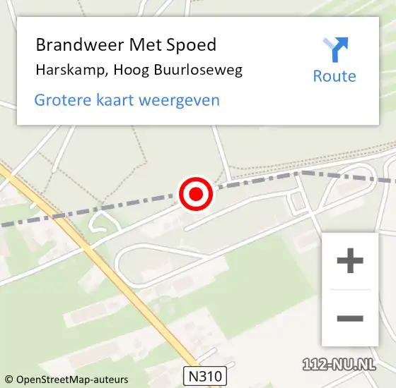 Locatie op kaart van de 112 melding: Brandweer Met Spoed Naar Harskamp, Hoog Buurloseweg op 21 april 2021 08:10