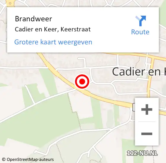 Locatie op kaart van de 112 melding: Brandweer Cadier en Keer, Keerstraat op 8 juni 2014 13:44