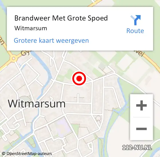 Locatie op kaart van de 112 melding: Brandweer Met Grote Spoed Naar Witmarsum op 21 april 2021 08:55