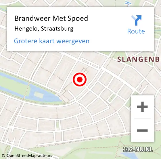 Locatie op kaart van de 112 melding: Brandweer Met Spoed Naar Hengelo, Straatsburg op 21 april 2021 12:24