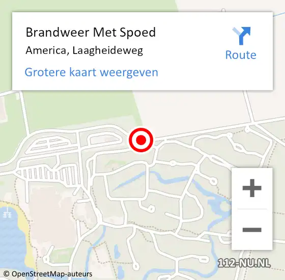 Locatie op kaart van de 112 melding: Brandweer Met Spoed Naar America, Laagheideweg op 21 april 2021 13:13