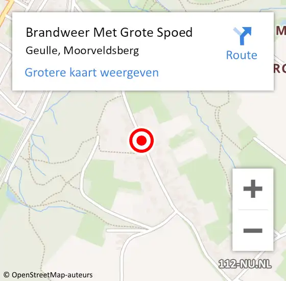 Locatie op kaart van de 112 melding: Brandweer Met Grote Spoed Naar Geulle, Moorveldsberg op 21 april 2021 14:55