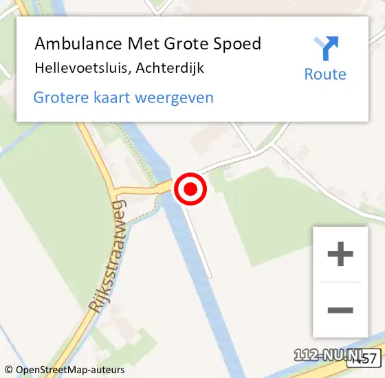 Locatie op kaart van de 112 melding: Ambulance Met Grote Spoed Naar Hellevoetsluis, Achterdijk op 21 april 2021 16:54