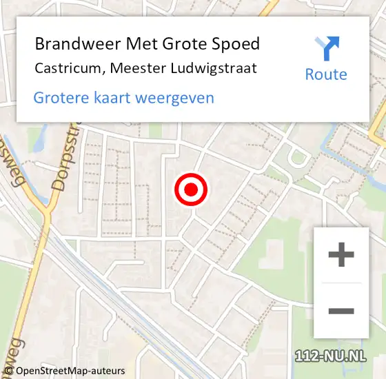 Locatie op kaart van de 112 melding: Brandweer Met Grote Spoed Naar Castricum, Meester Ludwigstraat op 21 april 2021 18:54