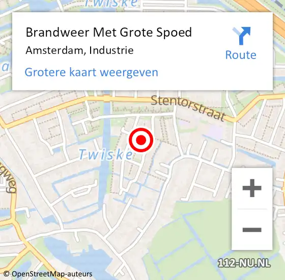 Locatie op kaart van de 112 melding: Brandweer Met Grote Spoed Naar Amsterdam, Industrie op 21 april 2021 22:26