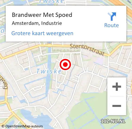 Locatie op kaart van de 112 melding: Brandweer Met Spoed Naar Amsterdam, Industrie op 21 april 2021 22:50