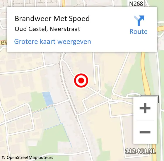 Locatie op kaart van de 112 melding: Brandweer Met Spoed Naar Oud Gastel, Neerstraat op 8 juni 2014 15:20