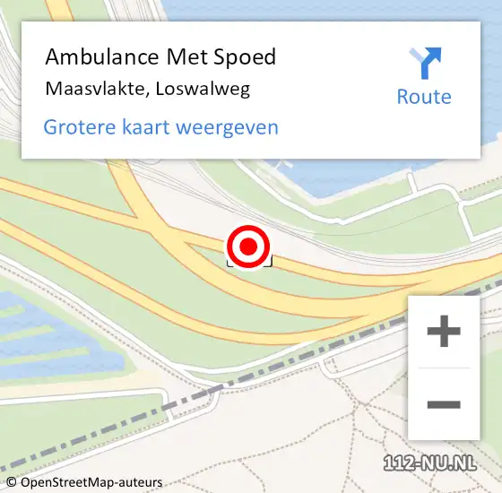 Locatie op kaart van de 112 melding: Ambulance Met Spoed Naar Maasvlakte, Loswalweg op 22 april 2021 10:13