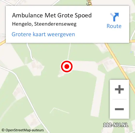 Locatie op kaart van de 112 melding: Ambulance Met Grote Spoed Naar Hengelo, Steenderenseweg op 22 april 2021 10:22