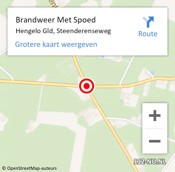 Locatie op kaart van de 112 melding: Brandweer Met Spoed Naar Hengelo Gld, Steenderenseweg op 22 april 2021 11:06