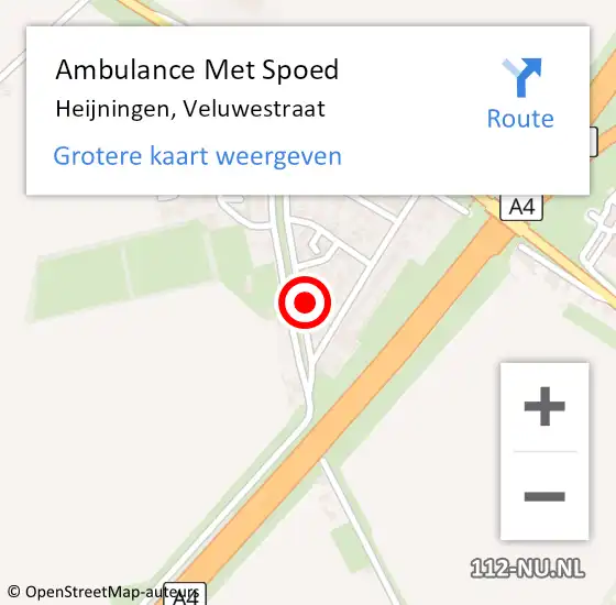 Locatie op kaart van de 112 melding: Ambulance Met Spoed Naar Heijningen, Veluwestraat op 8 juni 2014 15:52