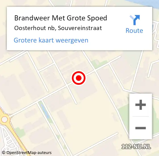 Locatie op kaart van de 112 melding: Brandweer Met Grote Spoed Naar Oosterhout nb, Souvereinstraat op 22 april 2021 13:19