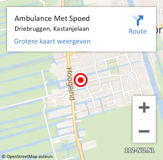 Locatie op kaart van de 112 melding: Ambulance Met Spoed Naar Driebruggen, Kastanjelaan op 8 juni 2014 16:03