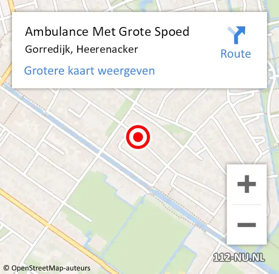 Locatie op kaart van de 112 melding: Ambulance Met Grote Spoed Naar Gorredijk, Heerenacker op 22 april 2021 14:07