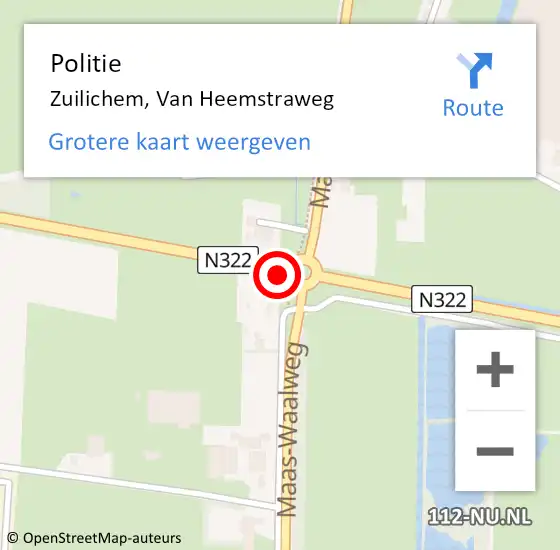 Locatie op kaart van de 112 melding: Politie Zuilichem, Van Heemstraweg op 22 april 2021 14:12