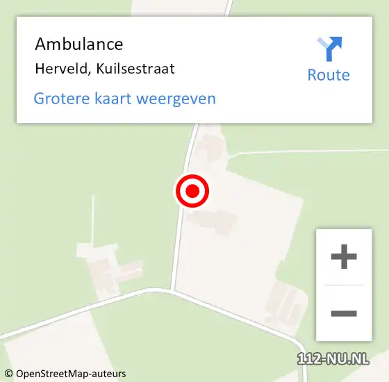 Locatie op kaart van de 112 melding: Ambulance Herveld, Kuilsestraat op 8 juni 2014 16:13