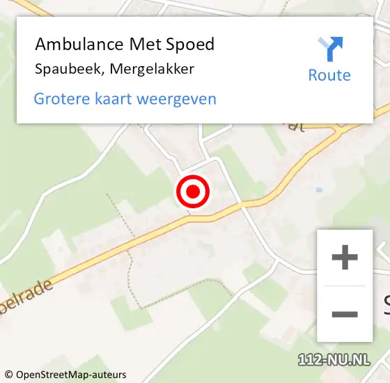 Locatie op kaart van de 112 melding: Ambulance Met Spoed Naar Spaubeek, Mergelakker op 4 oktober 2013 13:05