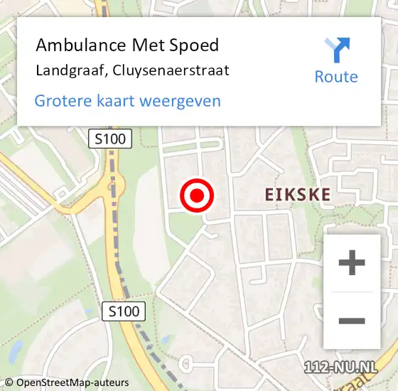 Locatie op kaart van de 112 melding: Ambulance Met Spoed Naar Landgraaf, Cluysenaerstraat op 8 juni 2014 16:25