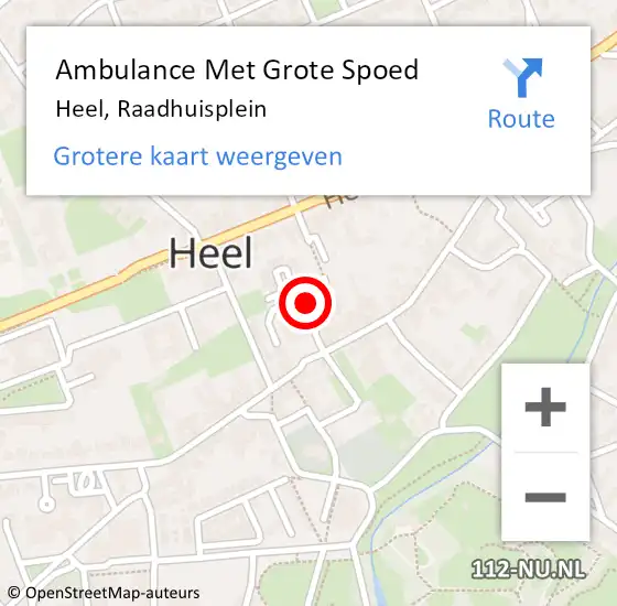Locatie op kaart van de 112 melding: Ambulance Met Grote Spoed Naar Heel, Raadhuisplein op 22 april 2021 18:29