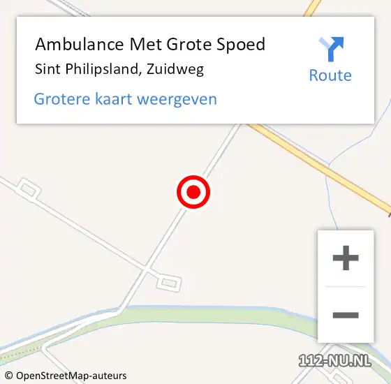 Locatie op kaart van de 112 melding: Ambulance Met Grote Spoed Naar Sint Philipsland, Zuidweg op 8 juni 2014 16:40