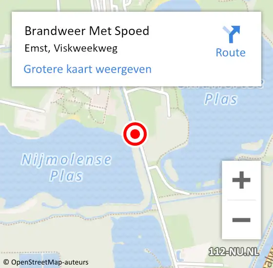 Locatie op kaart van de 112 melding: Brandweer Met Spoed Naar Emst, Viskweekweg op 22 april 2021 21:08