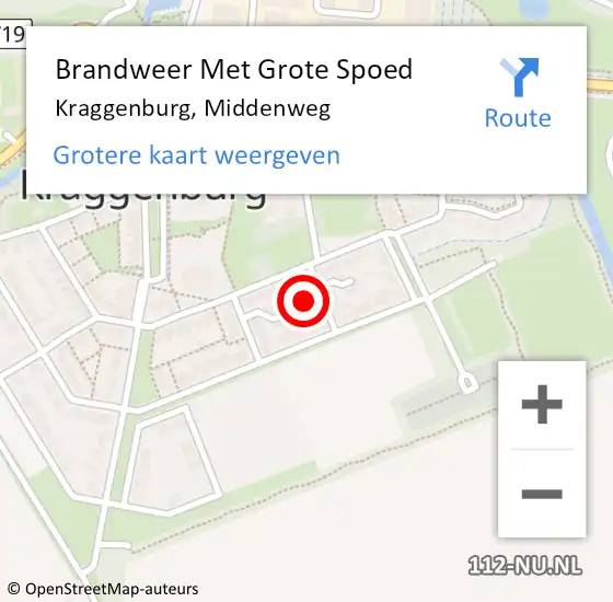 Locatie op kaart van de 112 melding: Brandweer Met Grote Spoed Naar Kraggenburg, Middenweg op 8 juni 2014 16:54