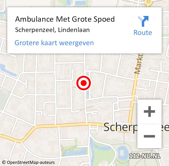 Locatie op kaart van de 112 melding: Ambulance Met Grote Spoed Naar Scherpenzeel, Lindenlaan op 23 april 2021 06:11