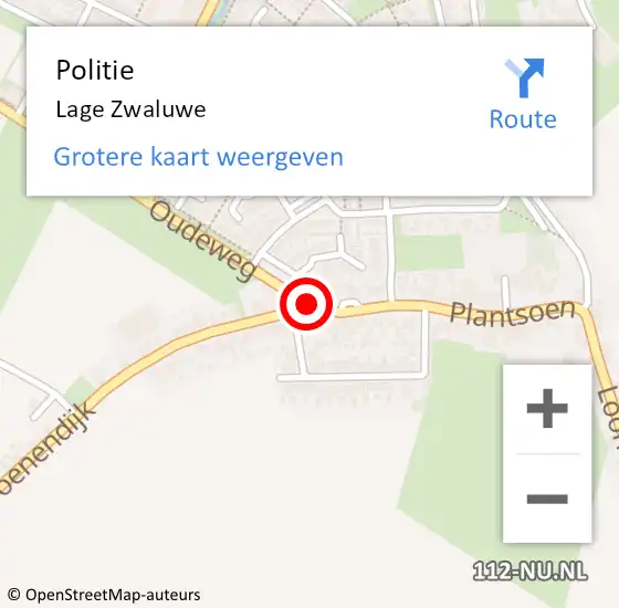 Locatie op kaart van de 112 melding: Politie Lage Zwaluwe op 23 april 2021 08:38