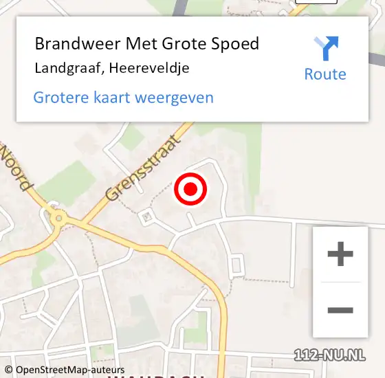 Locatie op kaart van de 112 melding: Brandweer Met Grote Spoed Naar Landgraaf, Heereveldje op 23 april 2021 10:21