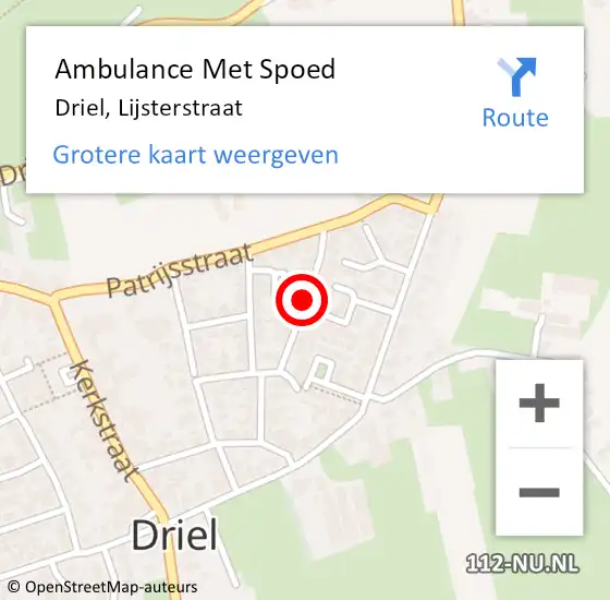 Locatie op kaart van de 112 melding: Ambulance Met Spoed Naar Driel, Lijsterstraat op 23 april 2021 10:33