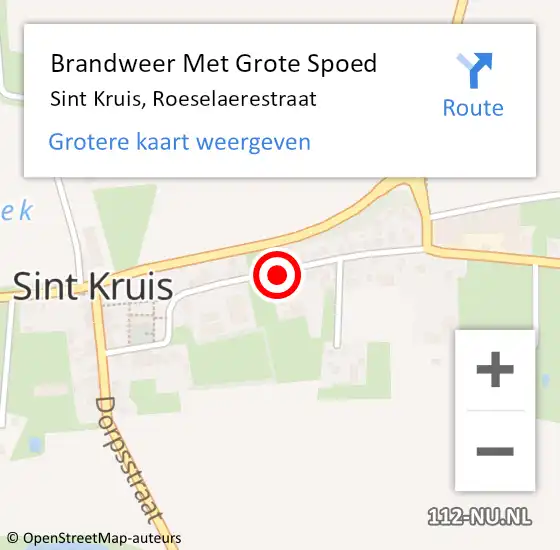 Locatie op kaart van de 112 melding: Brandweer Met Grote Spoed Naar Sint Kruis, Roeselaerestraat op 23 april 2021 11:21