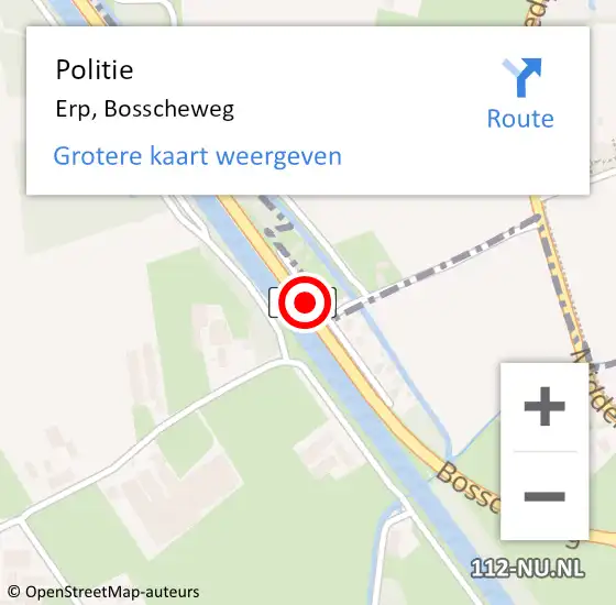 Locatie op kaart van de 112 melding: Politie Erp, Bosscheweg op 23 april 2021 11:41